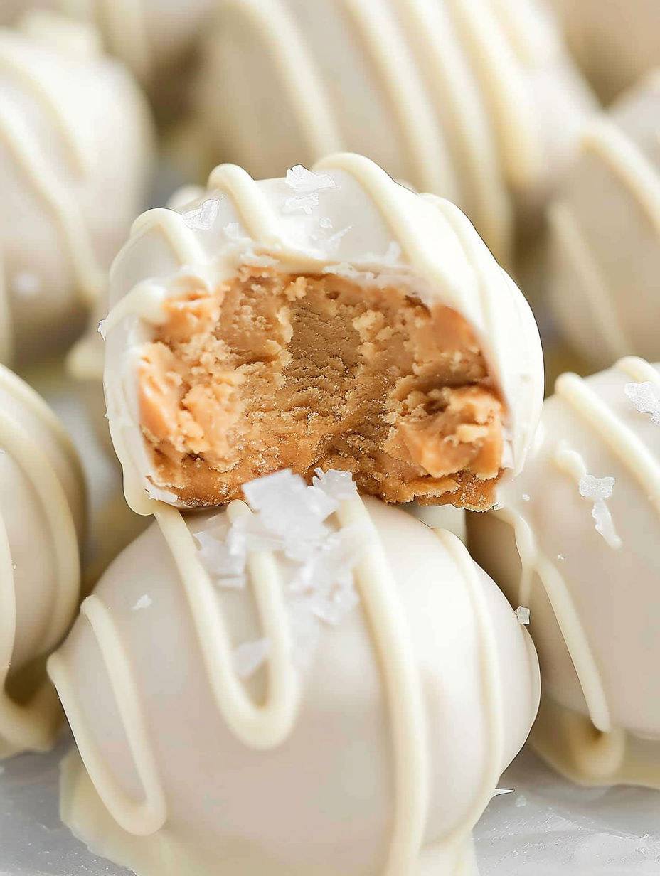 White chocolate peanut butter balls.