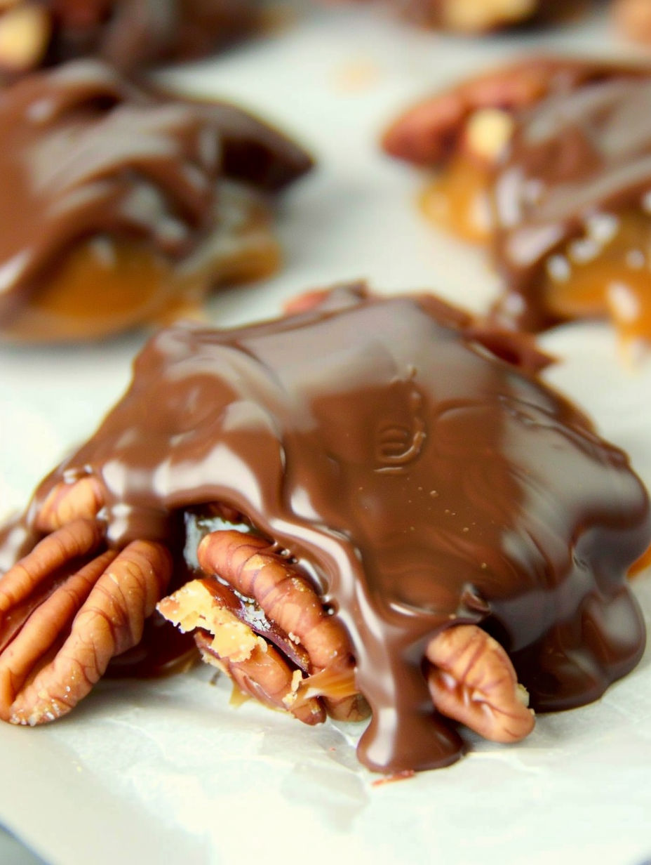 A chocolate covered pecan.