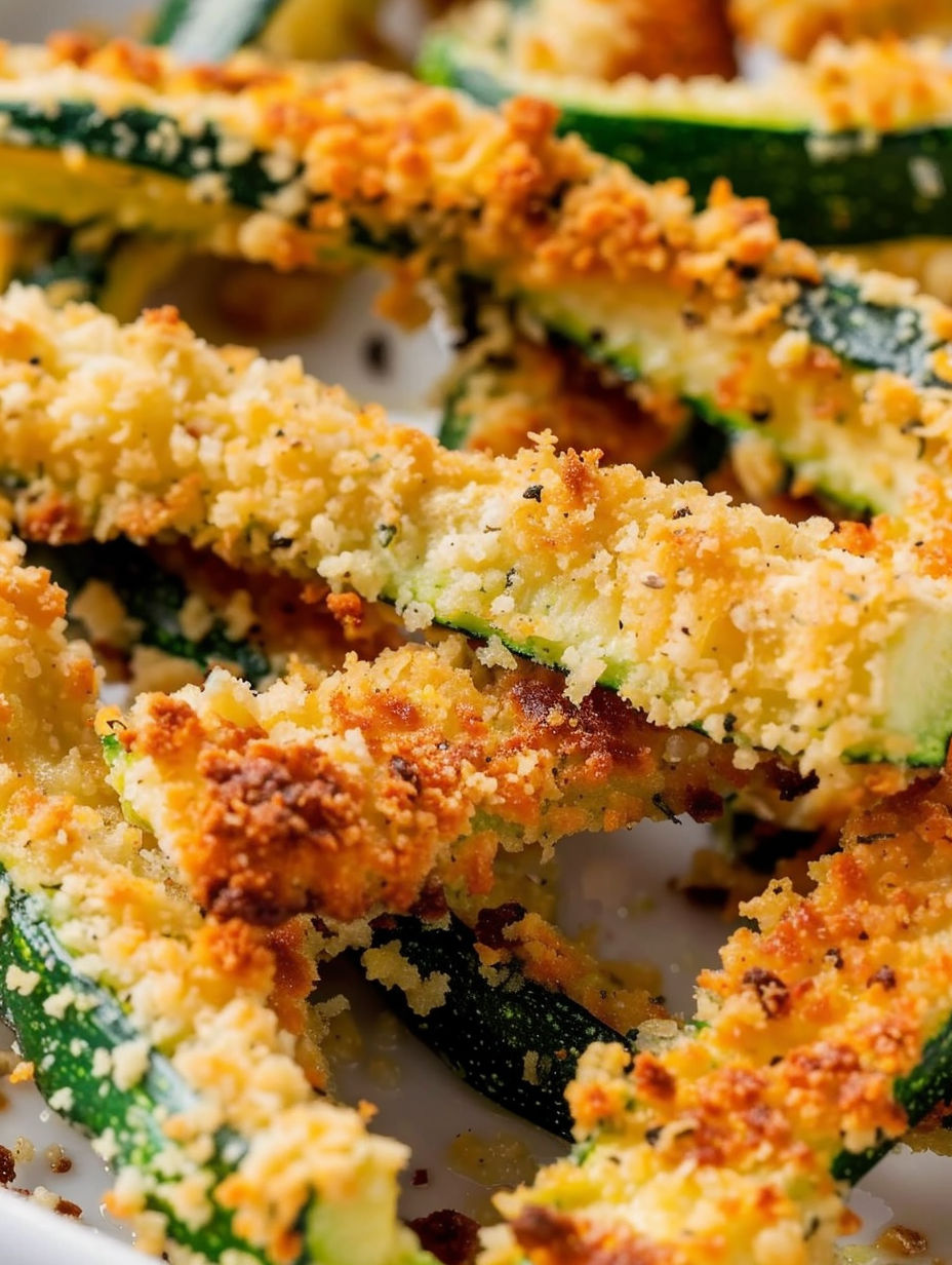 A plate of fried zucchini with cheese on top.