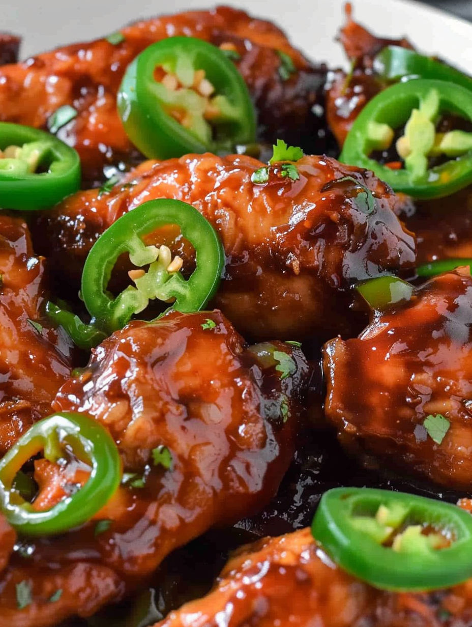 A plate of spicy jalapeño chicken.