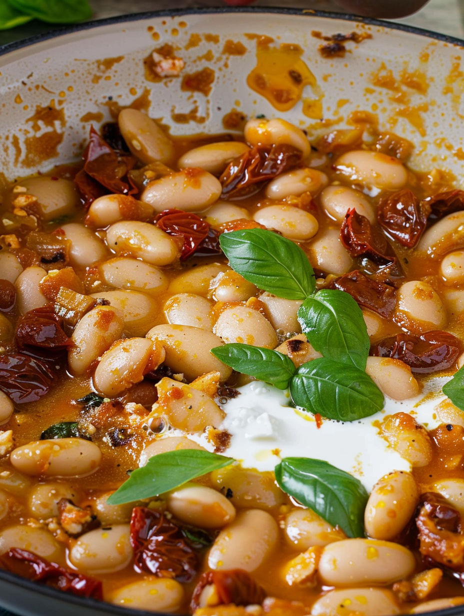 A bowl of beans with a dollop of butter on top.