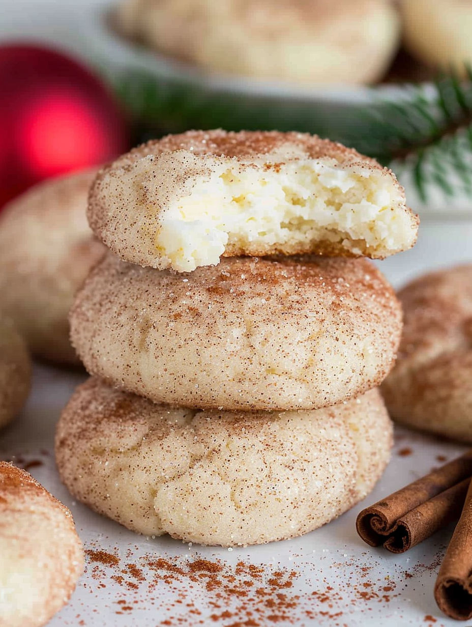A stack of cinnamon cream cheese cookies.