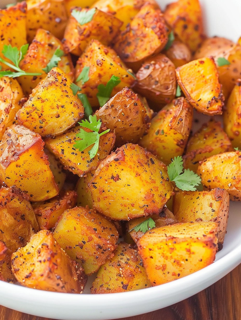A bowl of Mexican potatoes with spices.