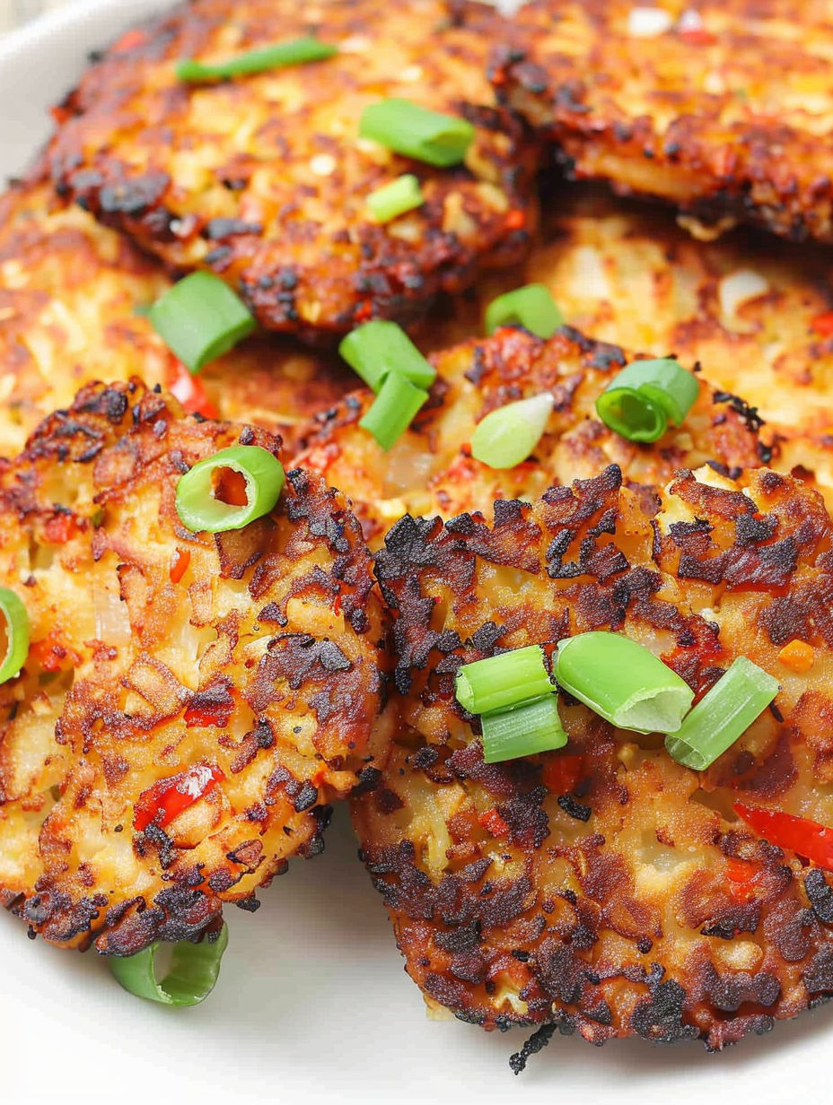 Air fryer cauliflower hash browns.