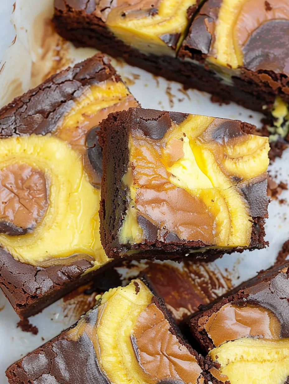 A slice of banana pudding brownies.