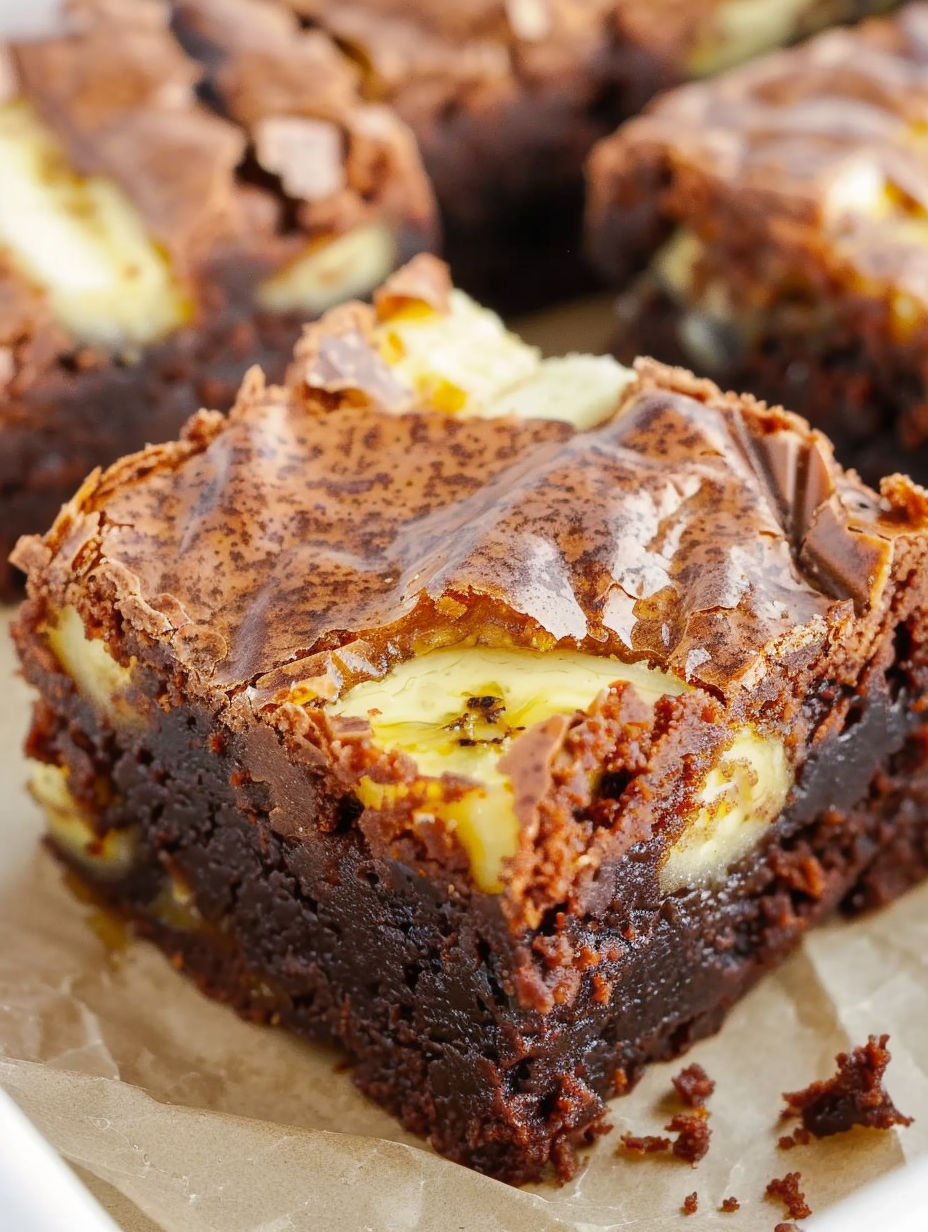 A slice of banana pudding brownies.
