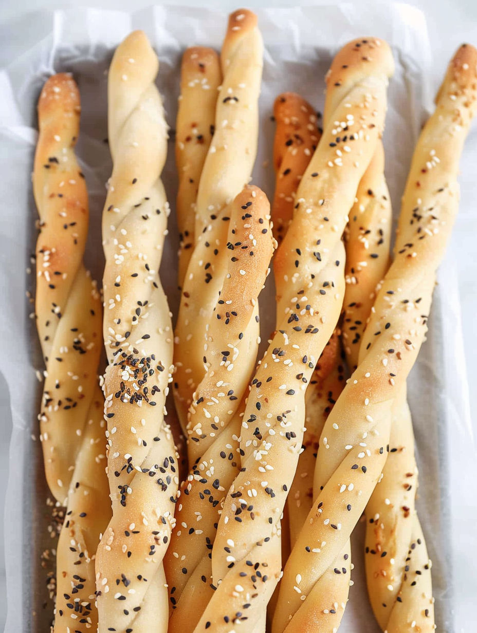 A basket of breadsticks.