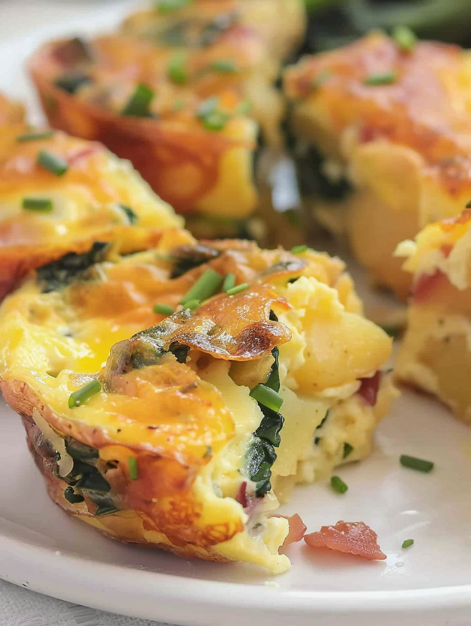 Potato, cheddar and chive bakes on a plate.