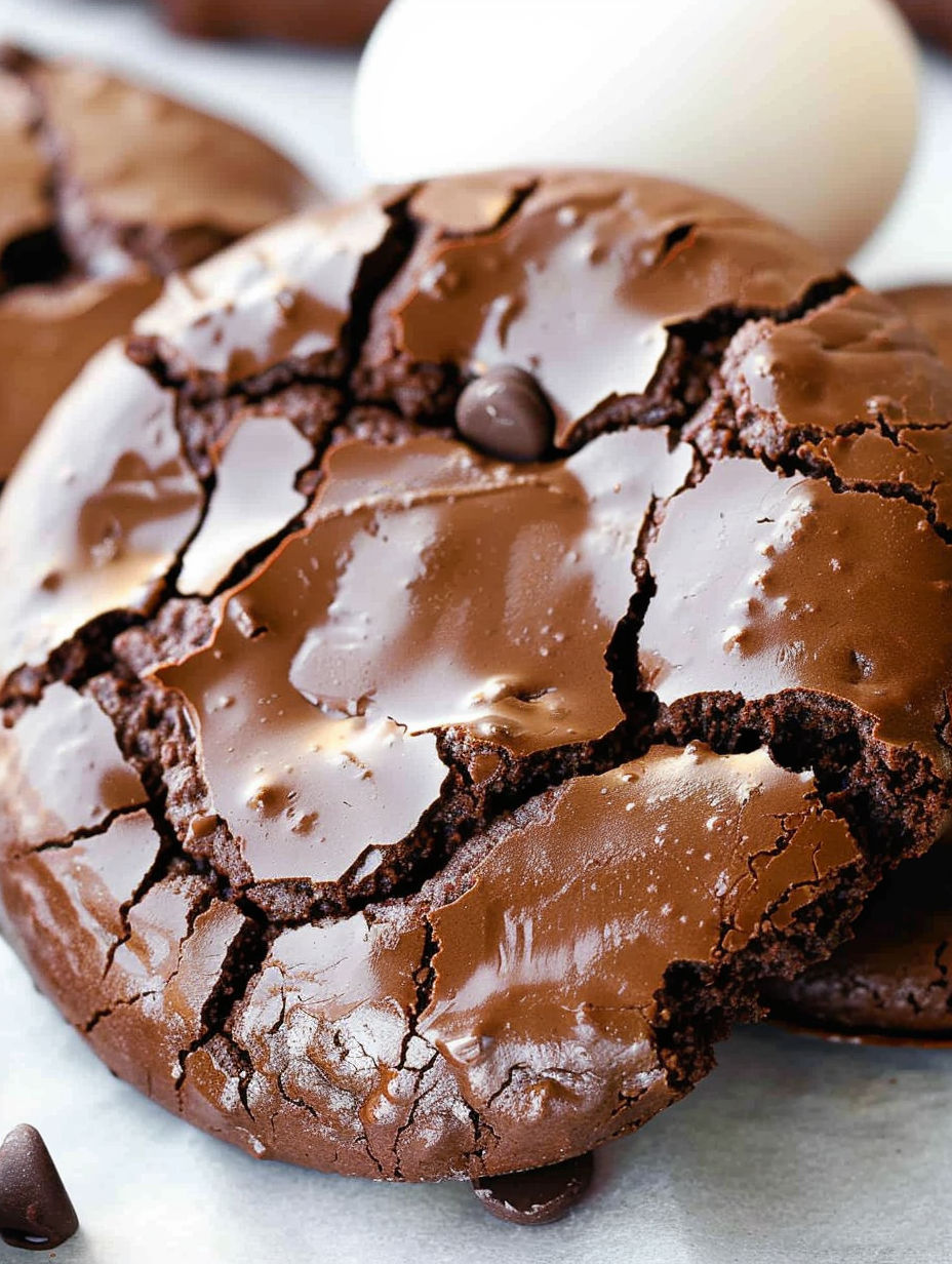 A small batch flourless chocolate cookie with chocolate chips.