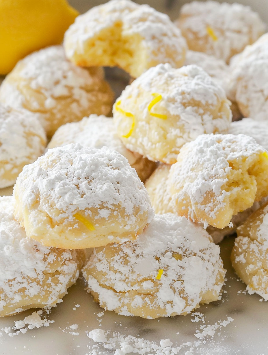 A plate of cookies with lemon in them.