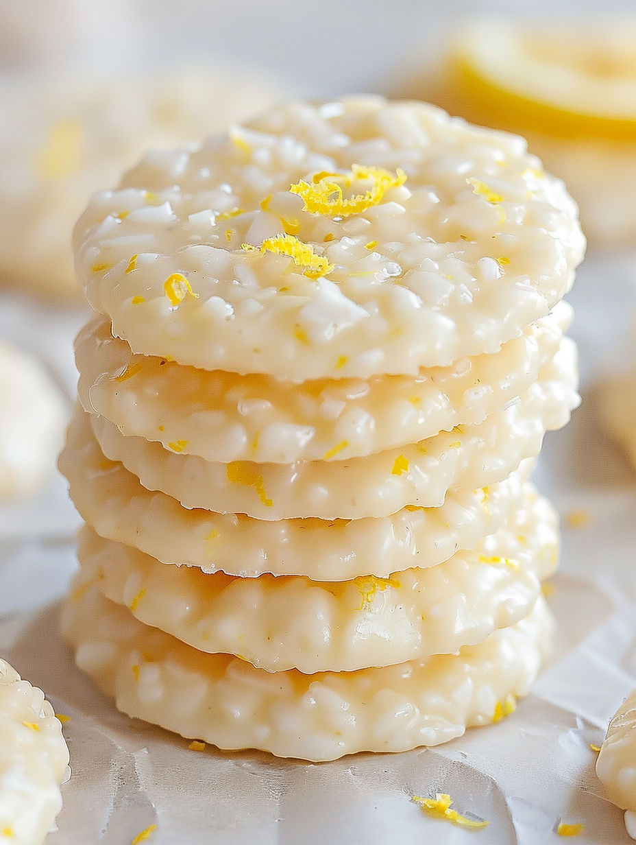 Stack of three lemon cookies.