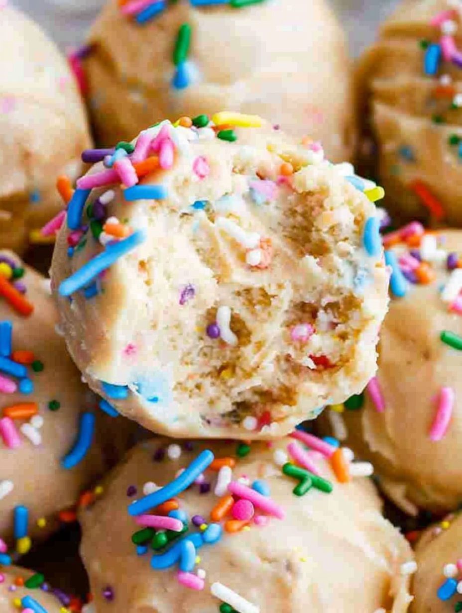 A colorful dessert with sprinkles on top.