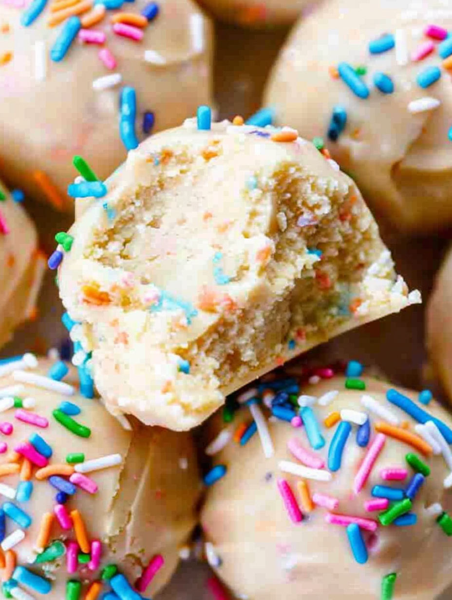 A cake with sprinkles on top.