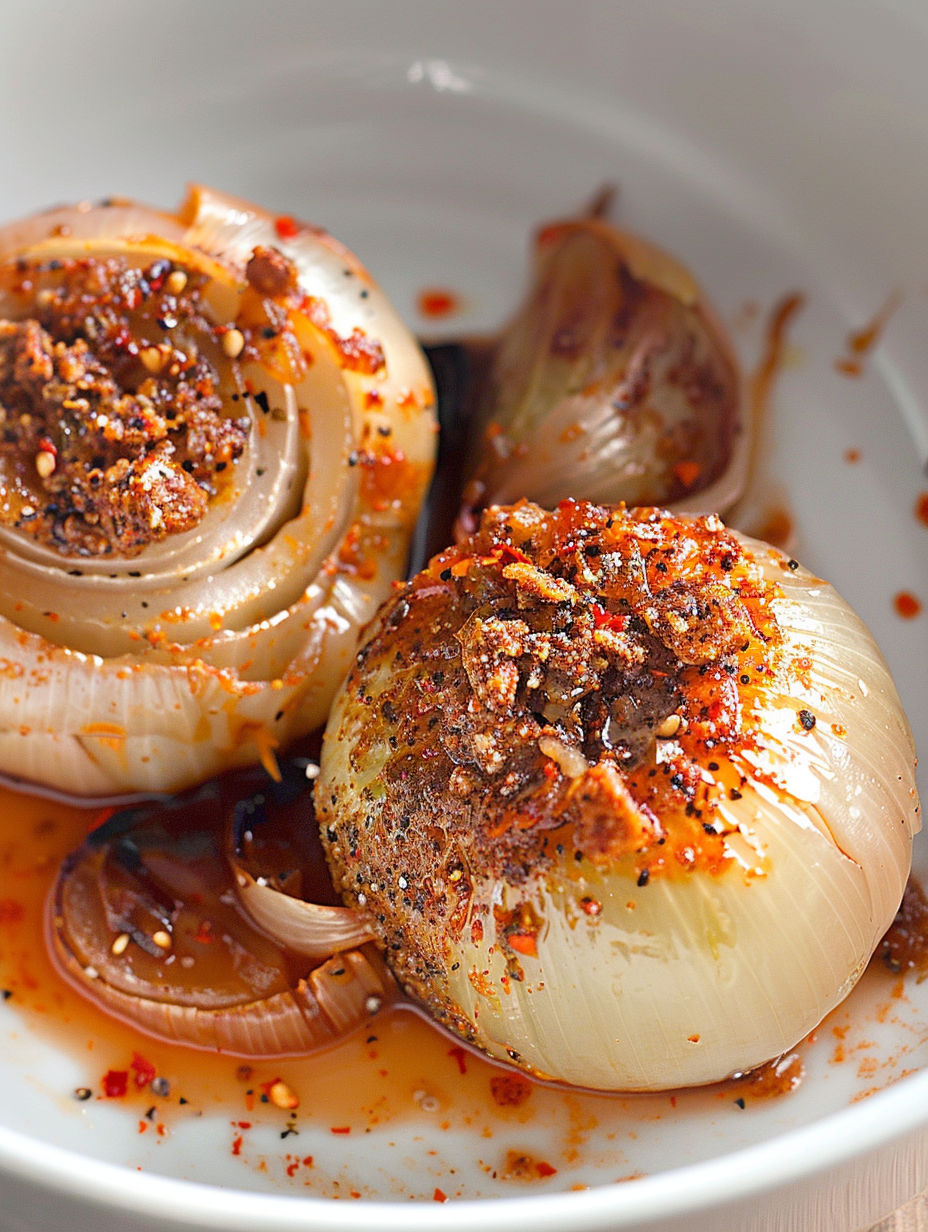 Onion boil with spices.