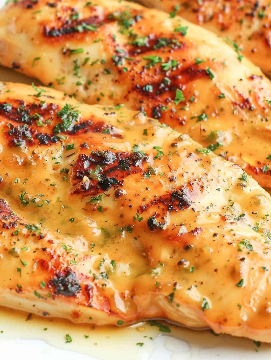 Oven baked honey mustard chicken.