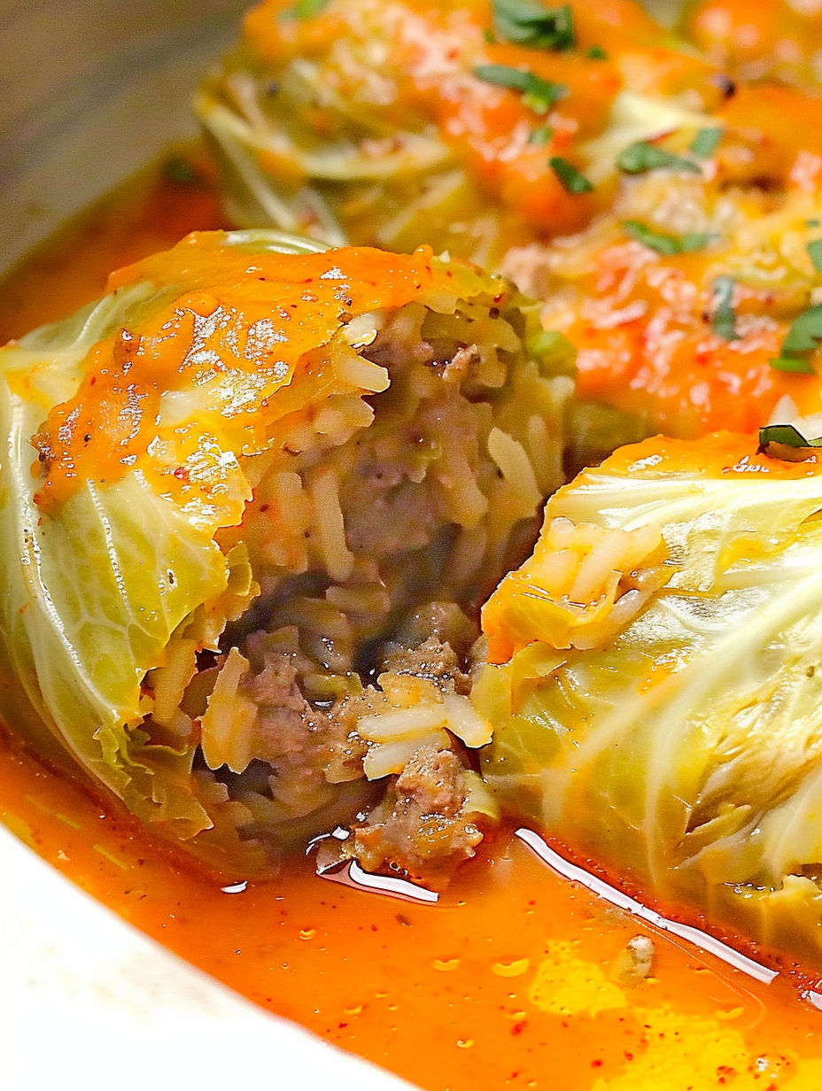 A dish of Russian stuffed cabbage.