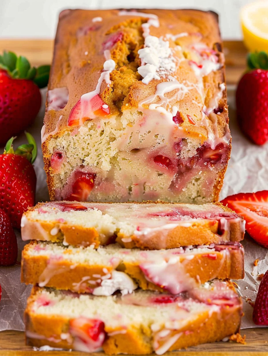 A slice of strawberry cake with white icing.