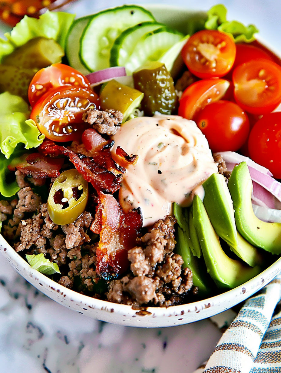 A bowl of food with a variety of ingredients.