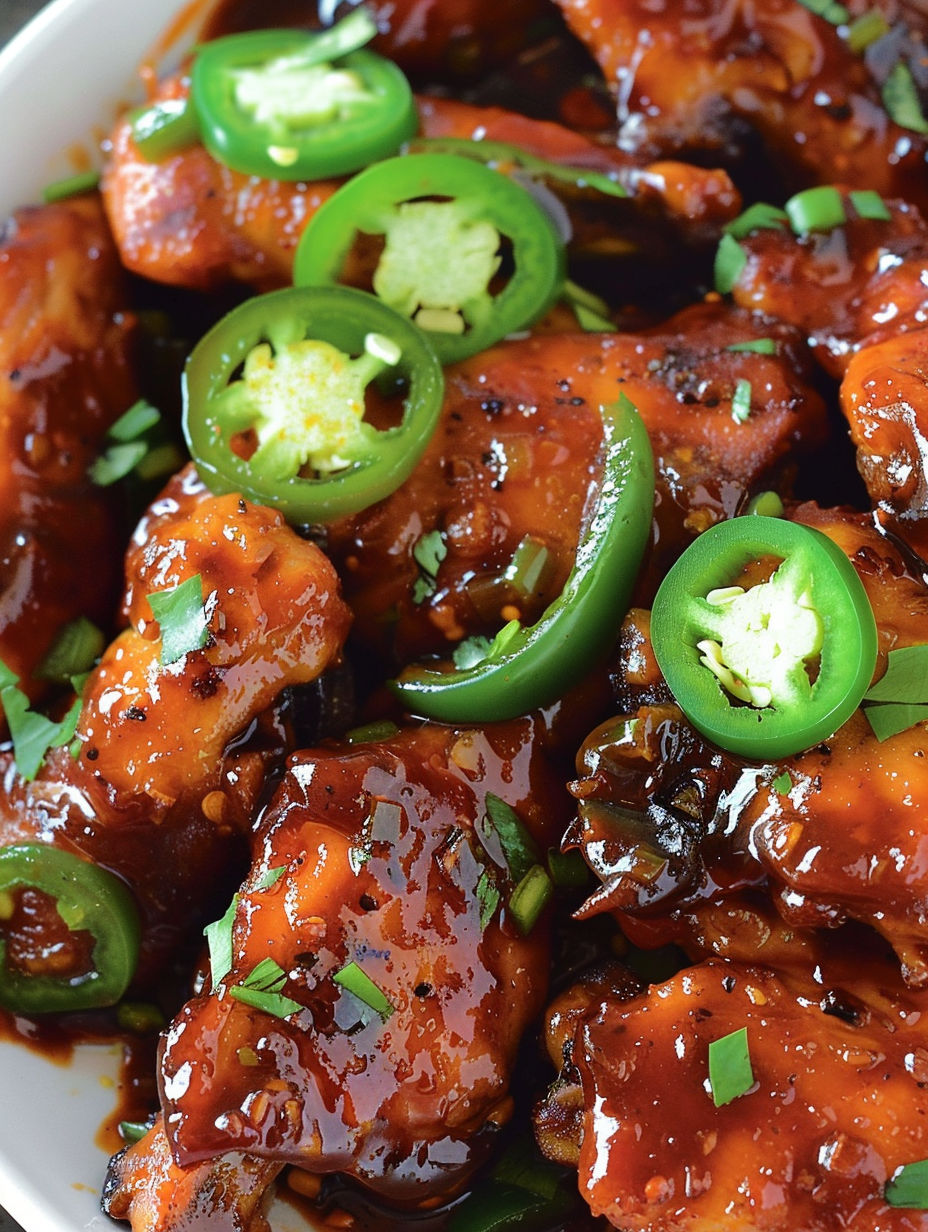 A plate of spicy jalapeno chicken.