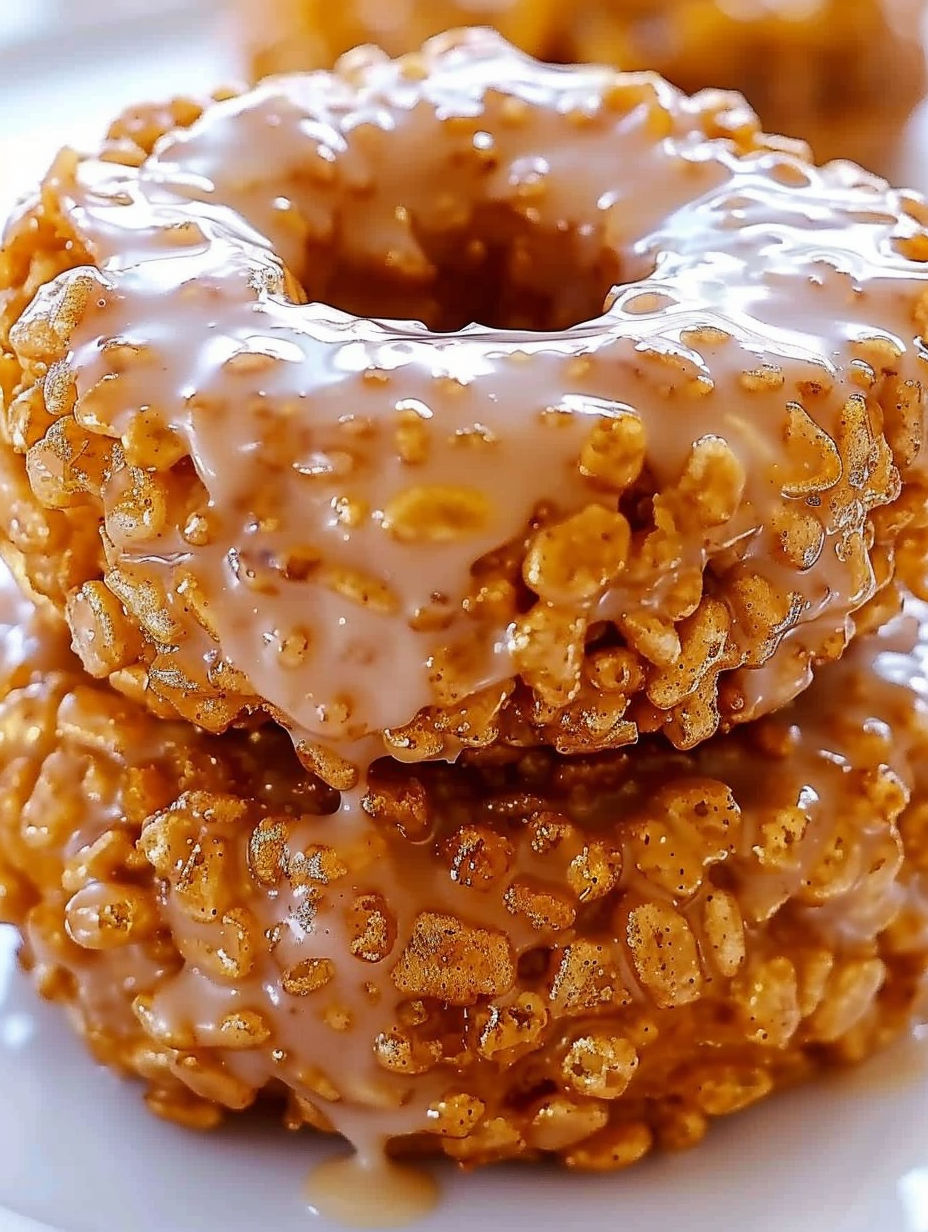 A glazed donut with a hole in the center.