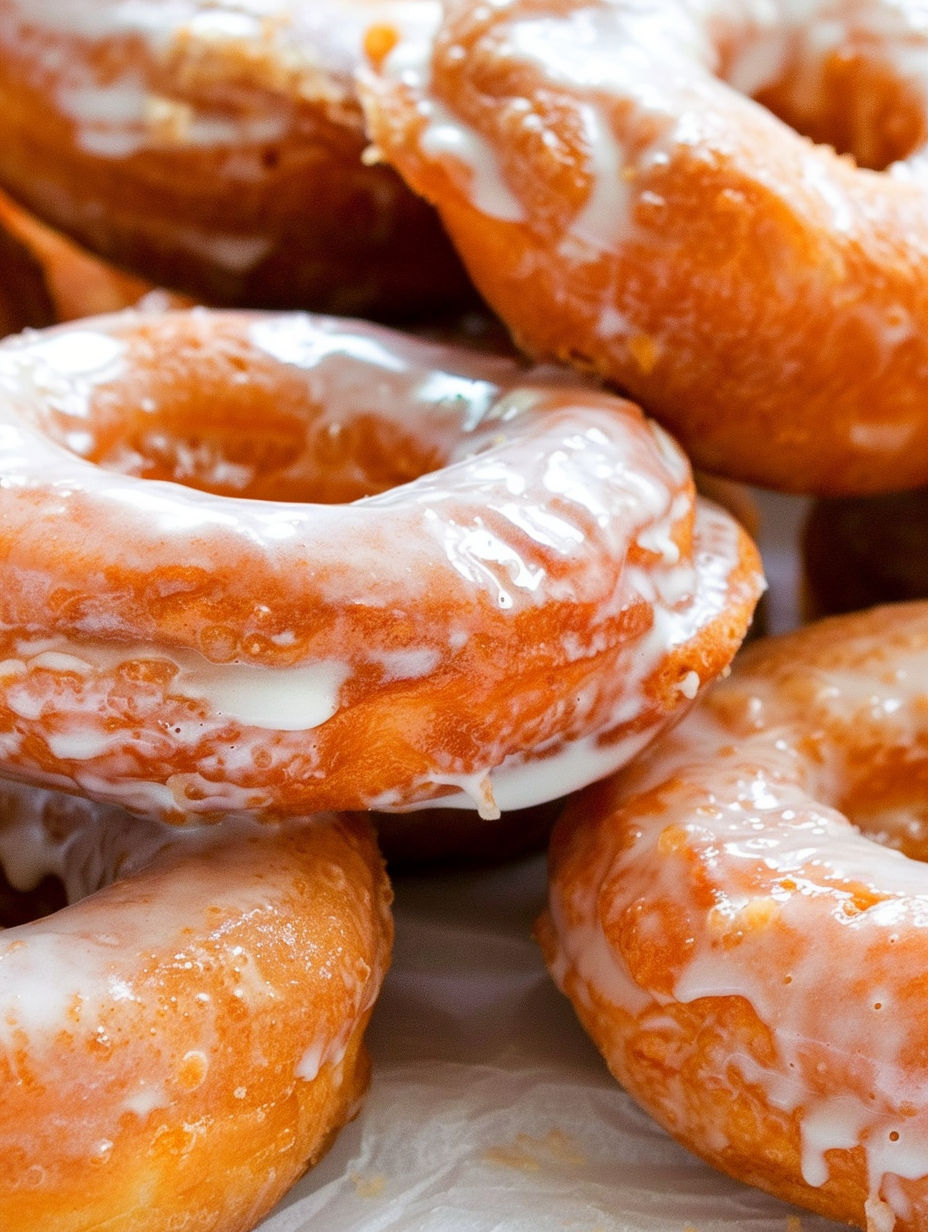 A plate of sour cream cake donuts.