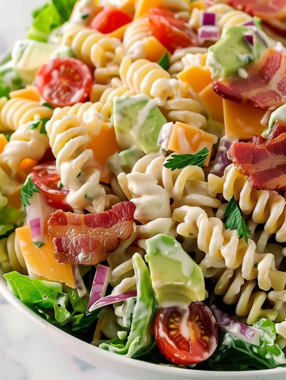 A bowl of pasta with tomatoes, cheese, and bacon.