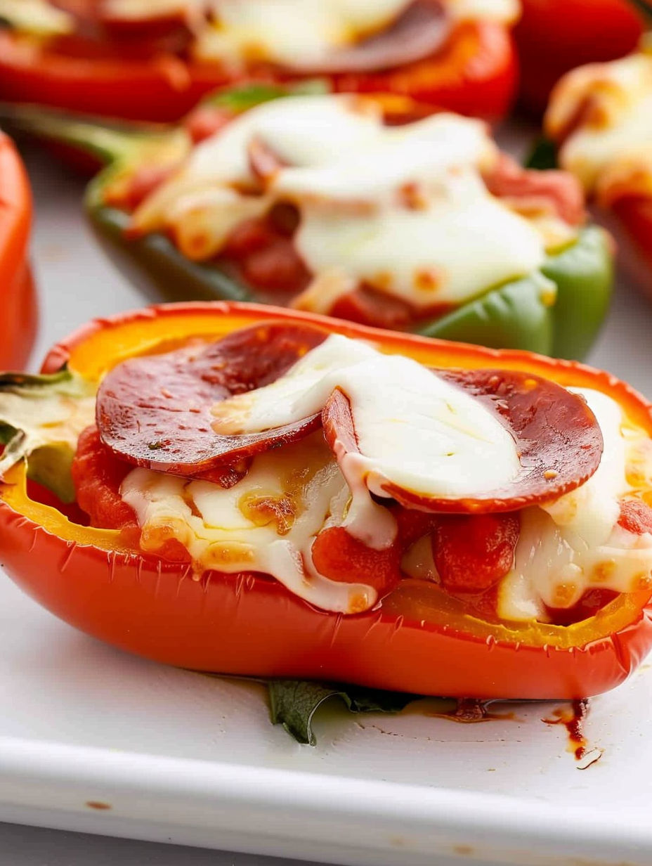 Mini pepper pizzas with cheese and pepperoni.