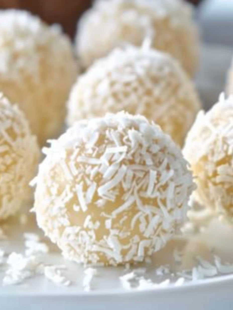 Coconut Eggnog Truffles.