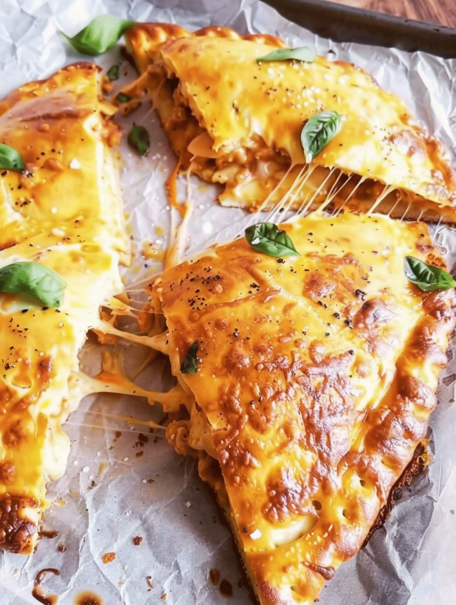 A slice of cheese and spinach calzone.