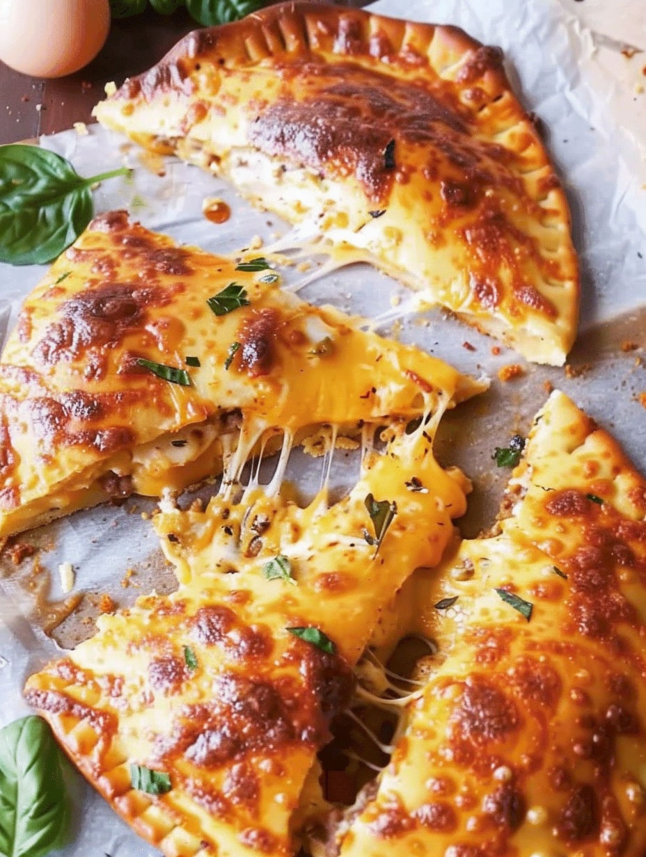 A slice of pizza with cheese and herbs.