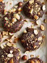 A plate of chocolate hazelnut cookies.