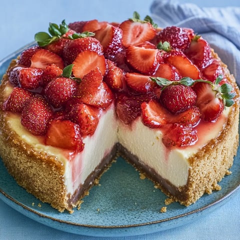 Cremiger Käsekuchen mit Erdbeeren