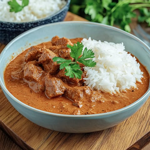 Leckeres Huhn in Buttersoße mit Reis
