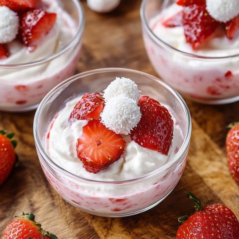 Luftiges Erdbeer Raffaello Dessert