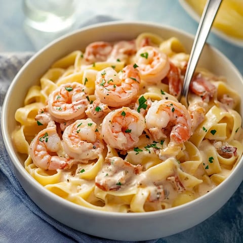 Pasta mit Garnelen in Weißwein-Sahnesauce – mega cremig, einfach & schnell gekocht