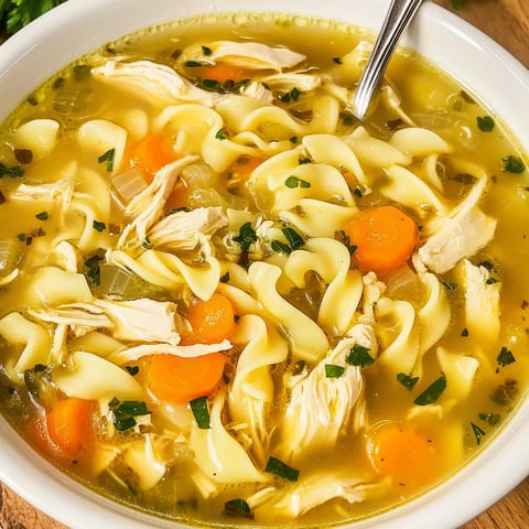 Schüssel mit Hähnchensuppe und Karotten.