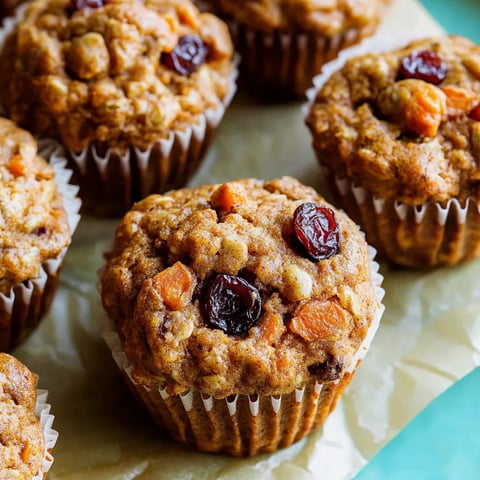 Auf einem Teller liegen Muffins mit Rosinen und Cranberries.