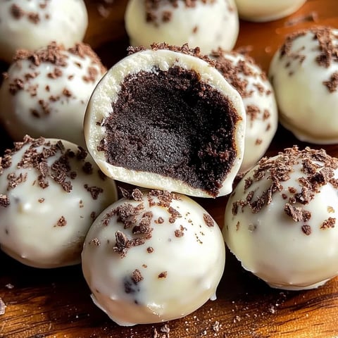 Mit Schokolade überzogene Marshmallows auf einem Tisch.