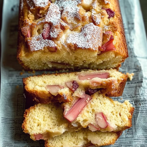 Rhabarber-Joghurt-Kuchen in der Kastenform gebacken, locker und fluffig.