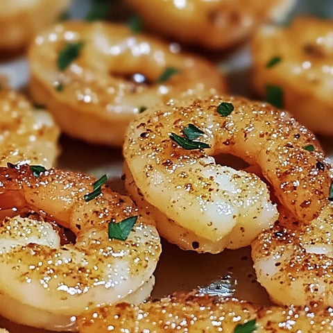 Teller voller knuspriger Garnelen mit Parmesan und Knoblauch.