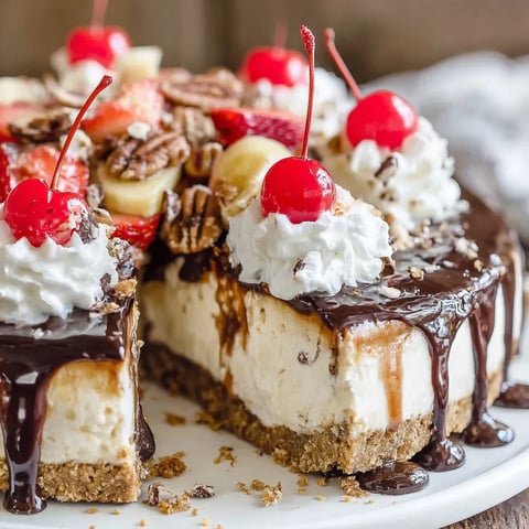 Bananen Split Käsekuchen Nachtisch