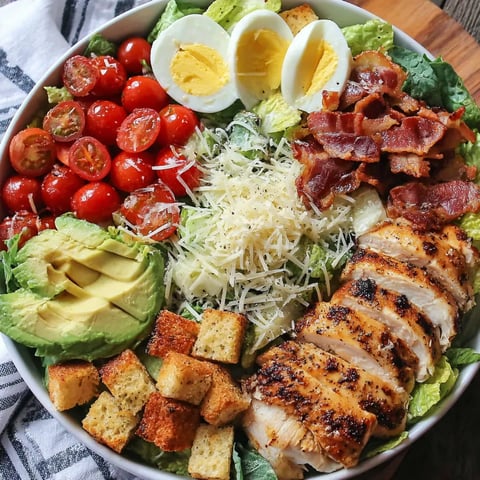 Gegrillter Huhn Avocado Caesar Salat