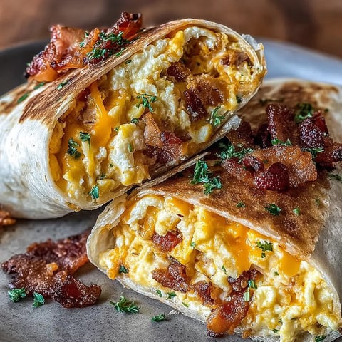 Bacon, Ei & Käse Burrito Nahaufnahme