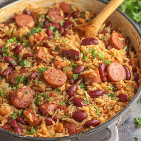 Cajun Reis mit Bohnen aus einem Topf