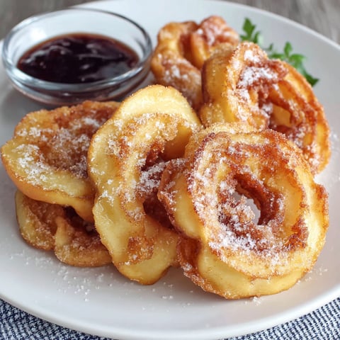 A plate of fried dough with sugar on it.