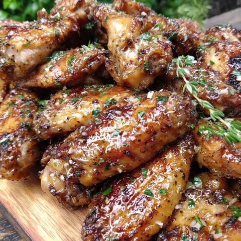 A plate of smoked garlic lemon pepper chicken wings.