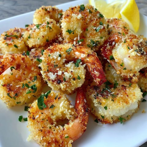 A plate of garlic parmesan shrimp.