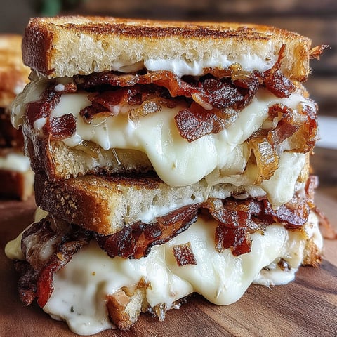 A close up of a Triple Cheese Bacon Ranch Melt.