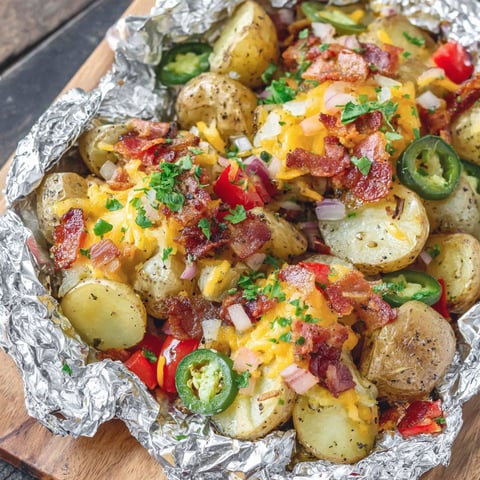 Bacon Ranch Foil Wrapped Potatoes.