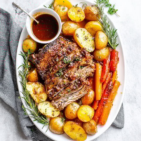 A plate of food with potatoes, carrots, and meat.